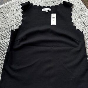 Black Scalloped Edge Women's Top NWT
